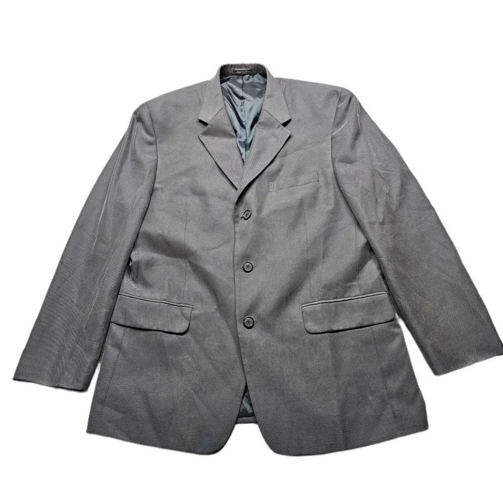 Alfani Blazer Jacket Men R41 Gray Lined Notch Lapel Single Breasted Button Front